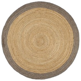 Ručne vyrobený jutový koberec so sivými okrajmi 210 cm