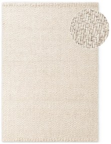 Krémový/slonovinový ručne tkaný koberec s prímesou vlny 160x230 cm Majoli – Elle Decoration