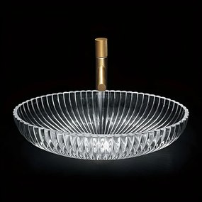 BPS-koupelny Sklenené umývadlo na dosku HYD-BRT3-TR-510 51x35 cm, transparent