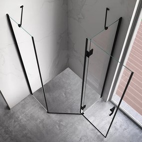 BPS-koupelny Päťuholníkový sprchovací kút KZ10A 80x80 BL čierna/transparent - bez vaničky