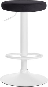 Barová stolička Ponte - zamat, biely rám - Čierna