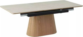Jedálenský rozkladací stôl Monaco 160/200 cm keramika travertín/dub prírodný