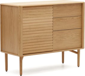 Nízka komoda v dekore duba v prírodnej farbe 105x86 cm Lenon – Kave Home