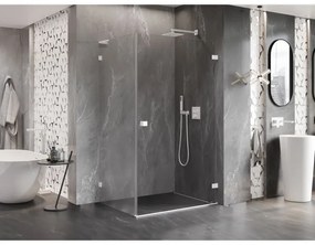 Mexen Lunar-B L pravý výklopný sprchový kút 75 x 70 cm, číre sklo, biela, 832L-075-070-20-00-P