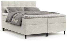 Krémovobiela boxspring posteľ s úložným priestorom 140x200 cm Urbaneo – Maison de Rêve