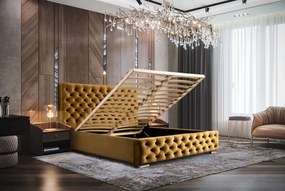 MANŽELSKÁ ČALÚNENÁ POSTEĽ BARON 200x200 S ROŠTOM CHESTERFIELD