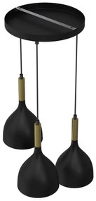 Luster na lanku NOAK 3xE27/15W/230V čierna/zlatá