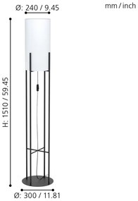 Eglo 43141 - Stojacia lampa GLASTONBURY 1xE27/60W/230V