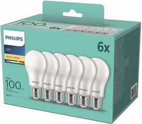 Philips 8718699775568 LED žiarovka E27 13W/100W 1521lm A60 2700K 6-set