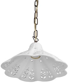 Sapho Sapho, LAMPEDUSA závesné svietidlo E27, 60W, 230V, IP21, keramické tienidlo 30cm, mosadzná reťaz, MC111C