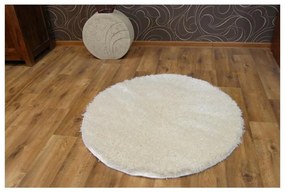 Kusový koberec Shaggy Narin krémovo biely kruh 100cm
