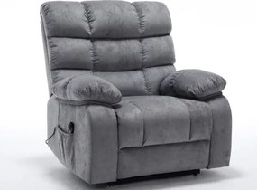 Kreslo s elektrickým polohovaním Oscar Giant, šedá látka%