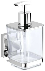 WENKO 22683100-Dávkovač mydla VACUUM-LOC QUADRO ED 7,5x16 cm strieborný/lesklý chróm