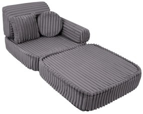 MeowBaby® Churros detská pohovka Plus, Jurassic Grey