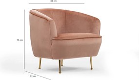 Křeslo Piccoli růžové/zlaté