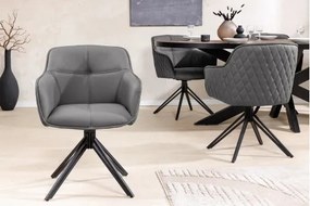 Stolička 45860 Euphoria Šedá kožená - otočná  - Komfort-nábytok