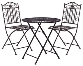 Butlers TERRACE HILL Balkónový set 2 ks stoličky a 1 ks stôl - tm. hnedá