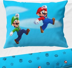 TipTrade Bavlnené obliečky 140x200 + 70x90 cm - Super Mario Bros
