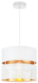 Závesné svietidlo Asti, 1x PVC/biele textilné tienidlo, (fi 20cm), g, w