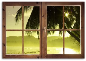 Obraz na plátně Pohled z okna Palm Sun - 60x40 cm