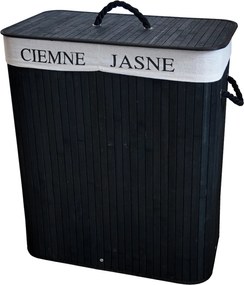 TRENDIE Bambusový kôš na prádlo 100l čierny + DARČEK