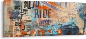 Obraz - Zrodený na jazdu (120x50 cm)