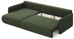 Zelená rozkladacia/s úložným priestorom rohová pohovka (ľavý roh) Nanea – Makamii