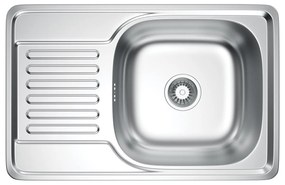 Erga HD, 1-komorový oceľový drez 660x420x160 mm, dekor hladký brúsený satén, ERG-MLS-HD6642