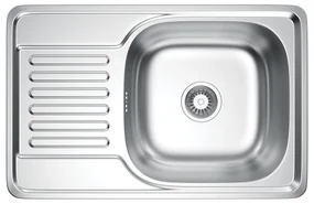 Erga HD, 1-komorový oceľový drez 660x420x160 mm, dekor hladký brúsený satén, ERG-MLS-HD6642