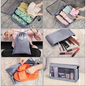 Sada organizérov do kufra, 8-dielna, sivá