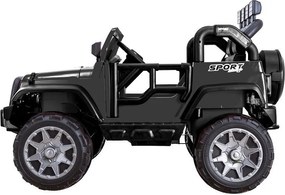 LEAN CARS Elektrické autíčko Jeep HP012 čierne, LED, MP3