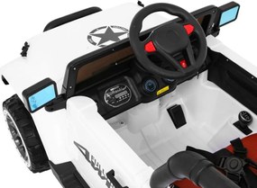 Ramiz Detské terénne auto Full Time 4WD Biele + 4x4 + Diaľkové ovládanie + LED audio + Úložný priestor