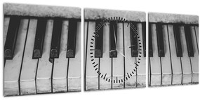 Obraz starého klavíra (s hodinami) (90x30 cm)