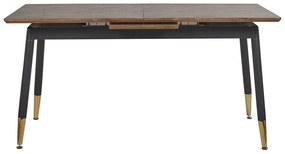 Rozkladací jedálenský stôl 160/200 x 90 cm tmavé drevo/čierna CALIFORNIA Beliani