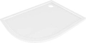 Mexen Flow asymetrický polkruhový sprchový kút slim pravý 90 x 80 cm, biely lesk - 46Q108090R