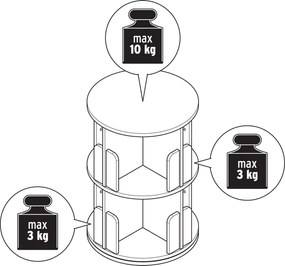 Otočná polica na knihy s 2 úrovňami