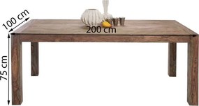 Jedálenský masívny stôl AUTHENTICO 180 cm tmavo hnedý, drevo palisander