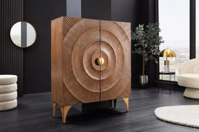 Dizajnová vysoká komoda Venetia 120 cm hnedé mango
