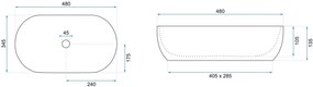 Rea Amelia Wood, umývadlo na dosku 480x345x135 mm, imitácia dreva-hnedá matná, REA-U5060