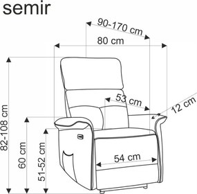 Masážní křeslo Semir s ovladačem a USB portem tmavě zelené