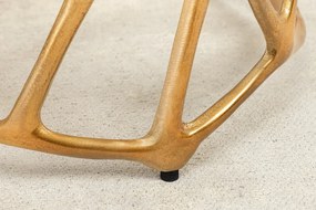 Príručný stolík LIQUID GEOMETRIE 50 cm tvrdené sklo čierne zlato