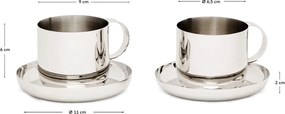 Šálky v súprave 2 ks z nehrdzavejúcej ocele v striebornej farbe Nirela – Kave Home