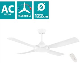 Eglo 35088 - Stropný ventilátor BONDI 52W/230V + DO biela