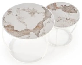 Sada 2 ks konferenčných stolíkov AURORO, béžová/biela