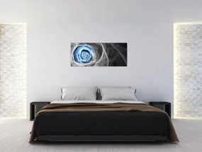 Obraz - Abstraktné ruže modrá (120x50 cm)