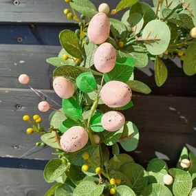 DECOLED Veľkonočná vetvička, 24 x 8 cm, ružové vajíčka