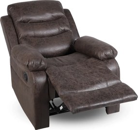 Relaxačné polohovacie TV kreslo HAVEN — látka, hnedá, nosnosť 130 kg
