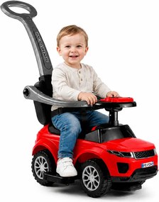 LEAN CARS Jazdítko s tlačnou rukoväťou 614W, červené