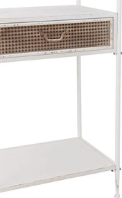 Biely antik kovový policový regál so šuplíkom Valio White - 55*37*185cm