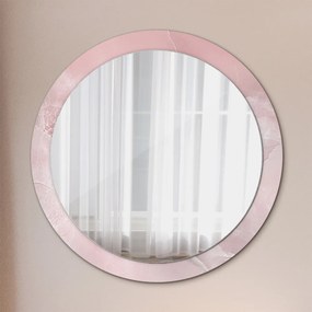 Okrúhle ozdobné zrkadlo na stenu Ružový kameň fi 90 cm